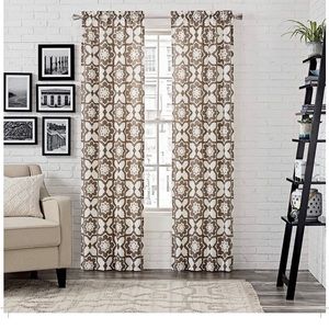 Pairs To Go 84-in Cocoa Polyester Rod Pocket Panel Pair Set